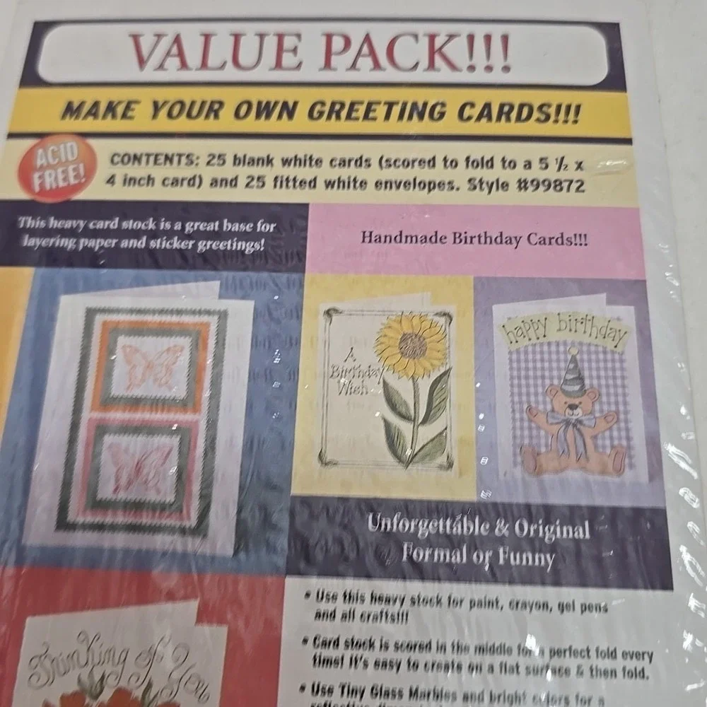 Halcraft‎ USA Valuepack 4 Packages Of 25 Envelopes & Cards White NEW Cardcraft